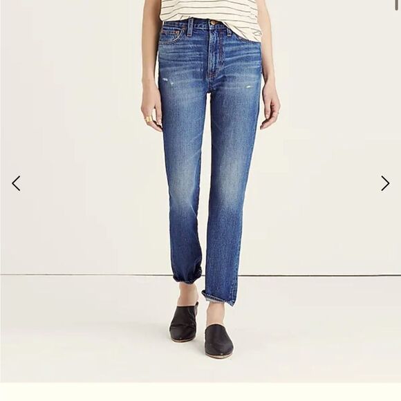 Madewell Perfect Vintage Straight 100% cotton Jean Mom Med Wash Leg Pants - 27 - Picture 1 of 10